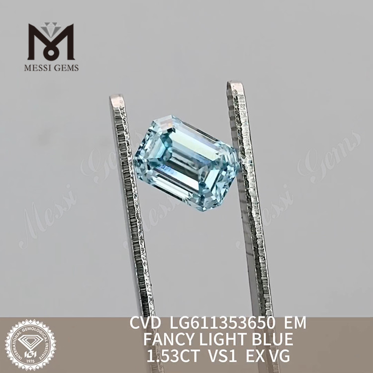 1.53CT VS1 FANCY LIGHT BLUE EM simulated diamond price丨Messigems CVD LG611353650 