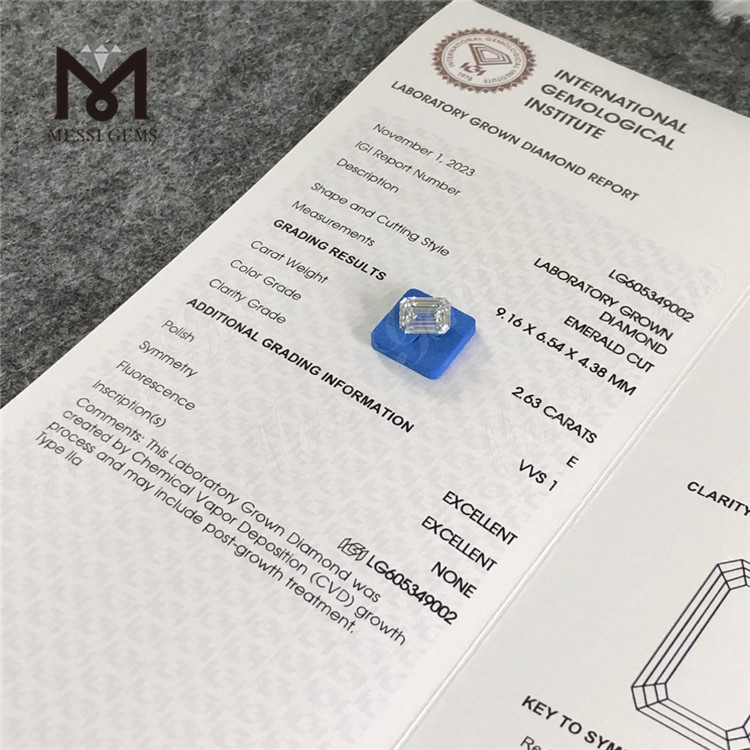 2.63CT E VVS1 EM IGI certificate for diamond CVD for Designers丨Messigems LG605349002