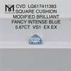 5.67CT VS1 EX EX CUSHION FANCY INTENSE BLUE CVD Lab Diamond LG617411383 