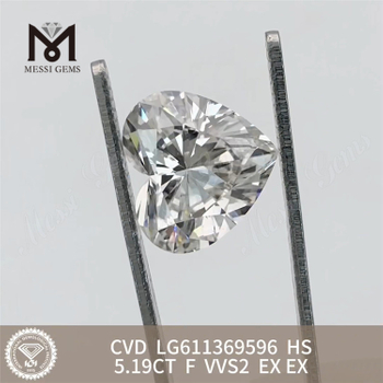 5.19CT F HS VVS2 CVD best price on lab grown diamonds LG611369596丨Messigems