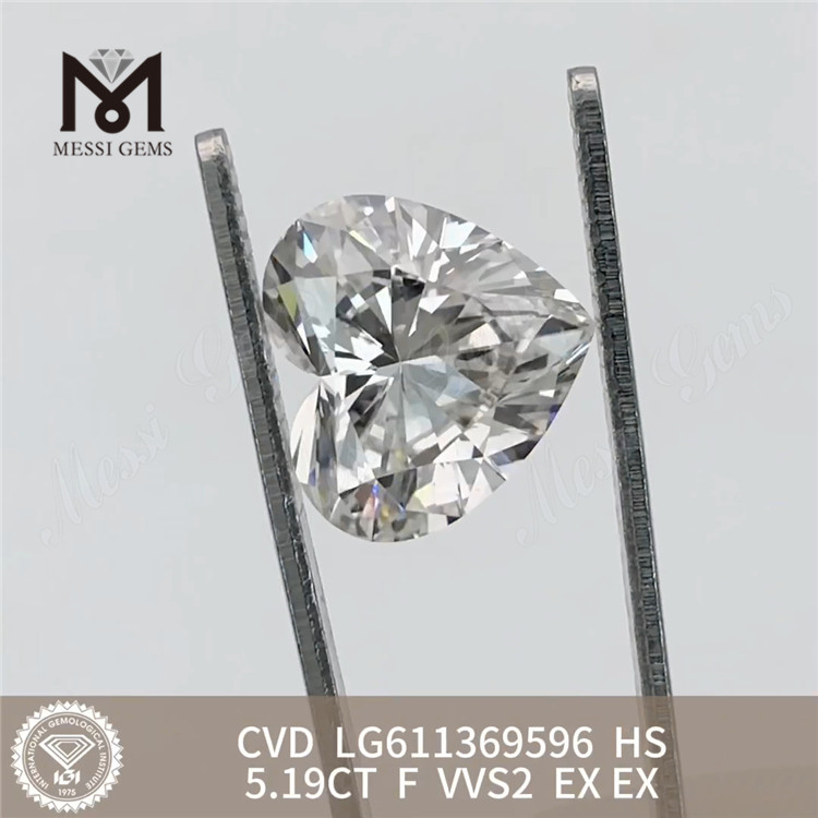 5.19CT F HS VVS2 CVD best price on lab grown diamonds LG611369596丨Messigems