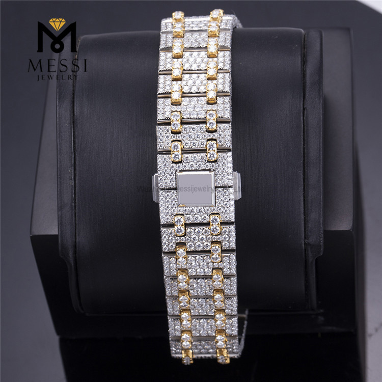 gold mens moissanite watch