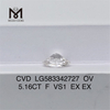5.16ct Corte oval Diamantes simulados f color vs1 ex ex CVD LG583342727 