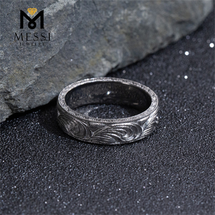4.3G US11 Unique Pattern Damascus Titanium Ring for Men MSR-1984