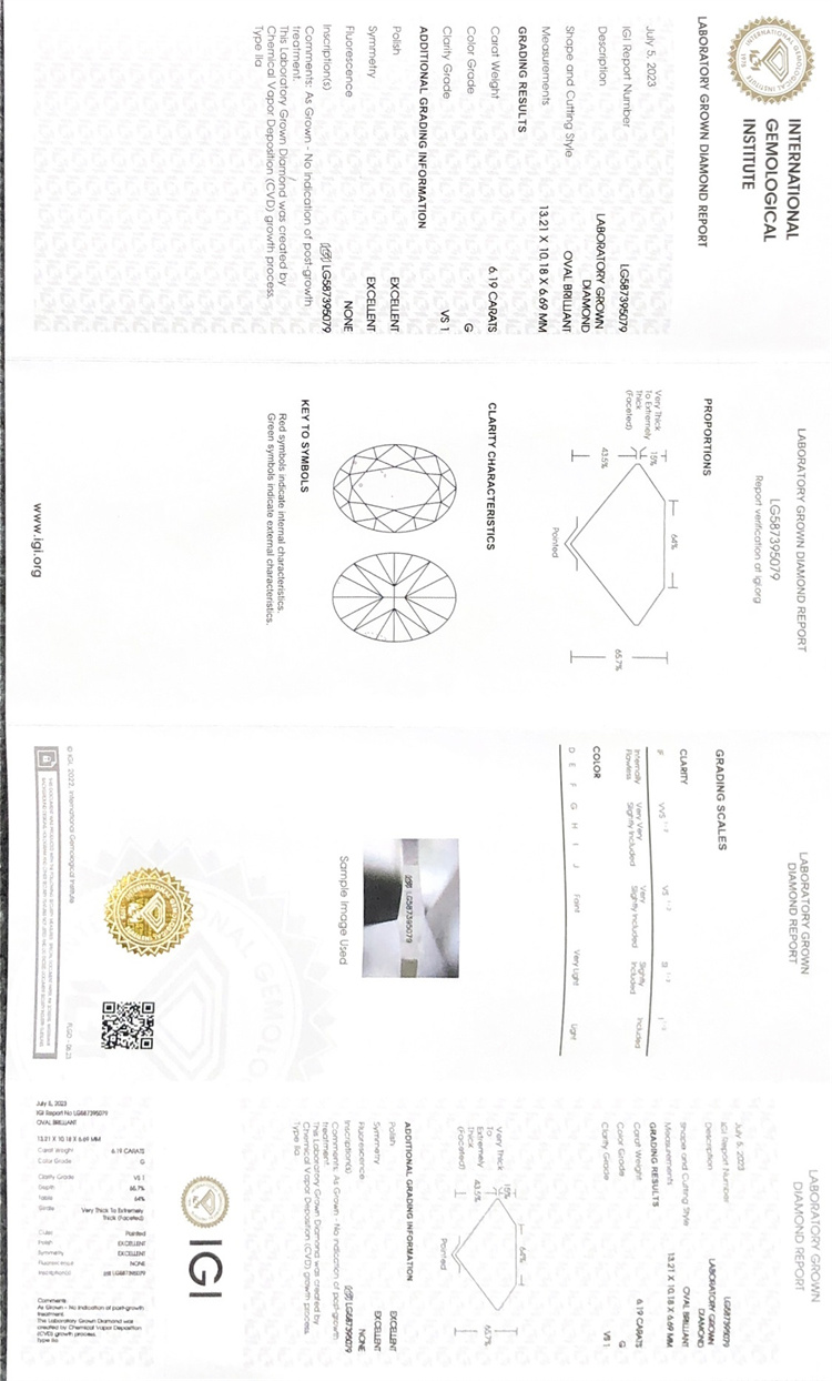 6ct oval cvd simulated diamonds
