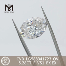 5.28ct F VS1 OV Cut Simulerede Diamonds CVD LG588341723