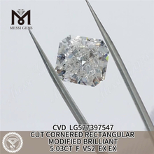 5.03CT RECTANGULAR F VS2 EX EX CVD simulated diamond LG577397547